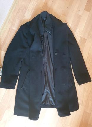 Пальто чоловіче шерстяне чорного кольору l з шерстю шерстяне chaps ralph loren