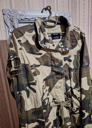 Куртка парка милитари армейская с нашивками под шевроны