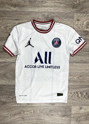 Jordan dri-fit  psg футболка 152 см детская футбольная белая с принтом оригинал