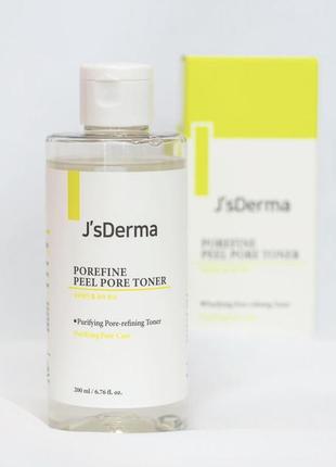 Тонер з aha-кислотою для очищення пор jsderma pore fi ne peel pore toner