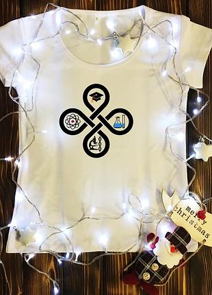 Жіноча футболка з принтом - наука