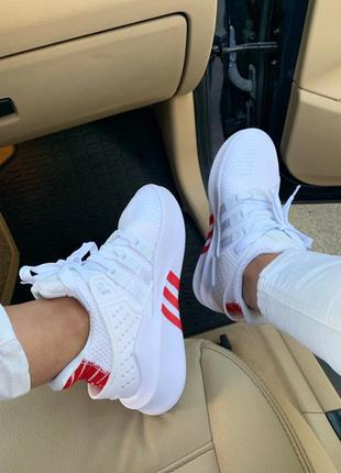 💖💞adidas eqt white red💞💖  кроссовки адидас белые весна-лето-осень