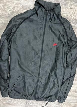 Nike куртка ветровка xl размер серая плащовка оригинал3 фото