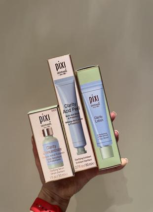 Pixi серия clarity - clarity concentrate, lotion, acid peel