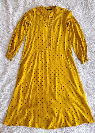 Горчичное платье marks&spencer 3