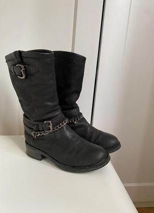 Черные кожаные оригинальные ботинки, сапоги vagabond kachorovska asos cos apia4 фото