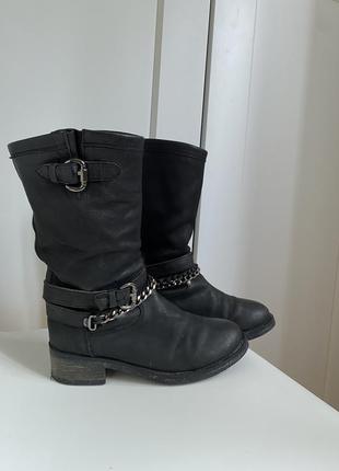 Черные кожаные оригинальные ботинки, сапоги vagabond kachorovska asos cos apia3 фото