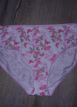 18/52/xl george,англія!ніжні білі трусики в трояндочках,бавовна