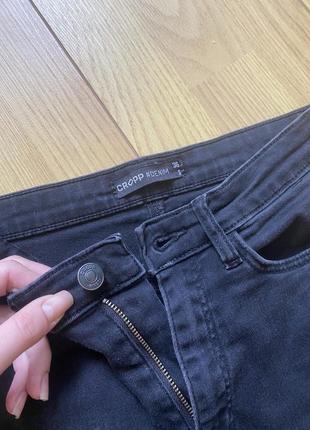 🖤базовые шорты джинс cropp джинсовые бриджи черные шорты велосипедки шортики с высокой посадкой на высокой посадке9 фото