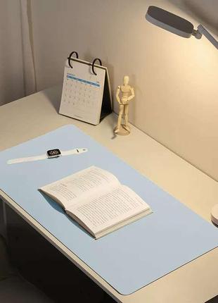 Килимок для робочого столу 900*30см світло-блакитного відтінку1 фото