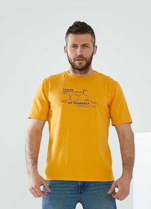 Мужская желтая футболка из стрейч трикотажа tailer (706)2 фото