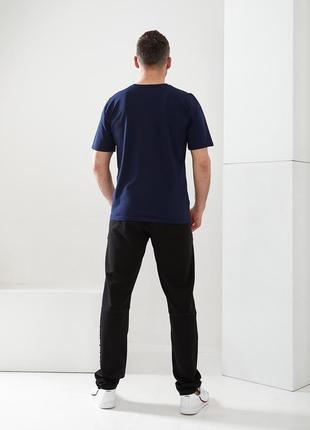 Мужская темно-синяя футболка из стрейч трикотажа tailer (706)5 фото