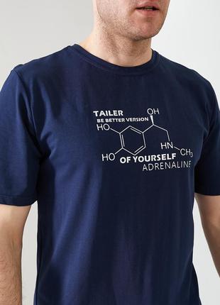 Чоловіча темно-синя футболка  зі стрейч трикотажу tailer (706)7 фото