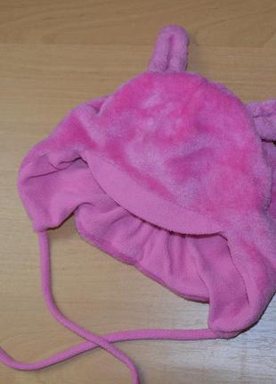 Рожева шапочка для дівчинки з вушками (50)1 фото