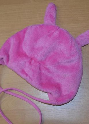 Рожева шапочка для дівчинки з вушками (50)3 фото