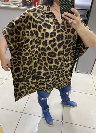 Леопардова модна блузка сорочка1 фото