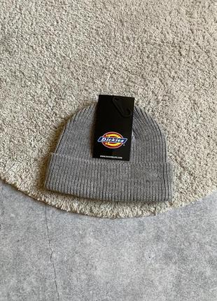 Dickies woodworth beanie grey оригінал нова чоловіча жіноча шапка біні коротка фішерман тепла4 фото