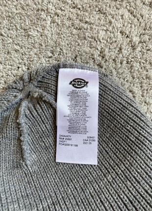 Dickies woodworth beanie grey оригінал нова чоловіча жіноча шапка біні коротка фішерман тепла7 фото