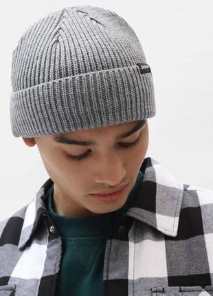 Dickies woodworth beanie grey оригінал нова чоловіча жіноча шапка біні коротка фішерман тепла8 фото