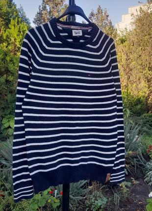 Полосатый сине- белый свитер hilfiger denim