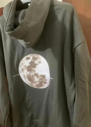 Худі з місяцем оверсайз на флісі6 фото