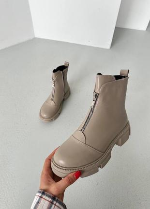 Натуральная кожа ботинки с замком на зиму/осень женские