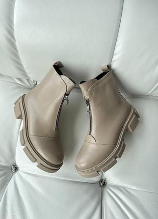 Натуральная кожа ботинки с замком на зиму/осень женские