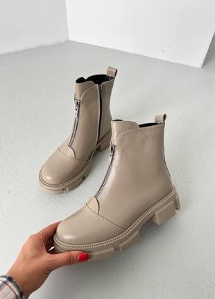 Натуральная кожа ботинки с замком на зиму/осень женские
