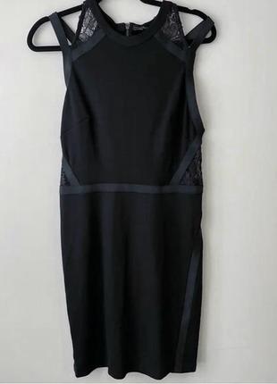 Платье мини черное открытое с кружевом 'allsaints' 44-46р3 фото