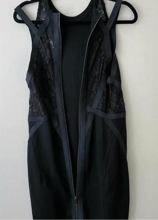 Платье мини черное открытое с кружевом 'allsaints' 44-46р6 фото
