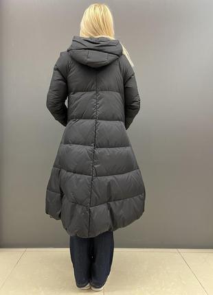 Шикакрне тепле зимове пальто пуховик натуральний пух трапеція бренд lavellu3 фото