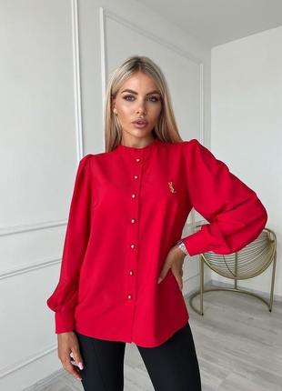 Блуза біла, червона. яскраві насичені кольори