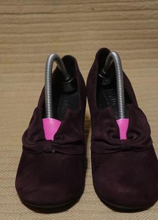 Очаровательные замшевые туфельки баклажанного цвета hotter donna англия 4 р.3 фото