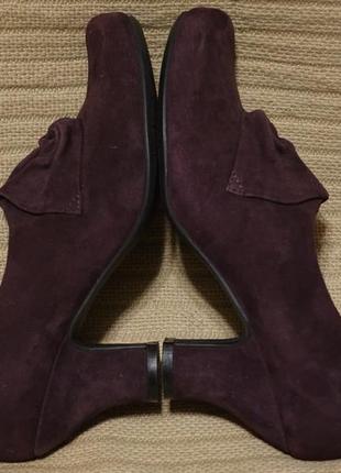 Очаровательные замшевые туфельки баклажанного цвета hotter donna англия 4 р.7 фото