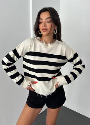 Свитер рванка полосатый палитра цветов