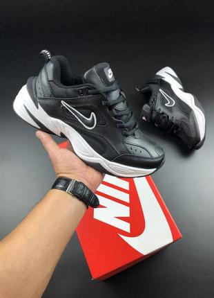 Теплые мужские кожаные кроссовки в стиле nike m2k tekno 🆕 найки на осень зиму