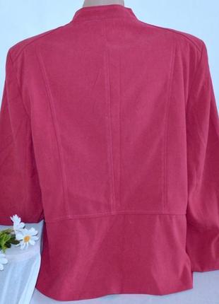 Брендовая розовая куртка жакет на молнии ewm вьетнам имитация замши большой размер2 фото