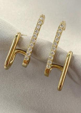 Сережки когті гвоздики стильні оригінальні під золото та срібло стильні6 фото