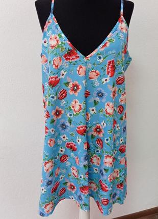 Стильное платье сарафан трапеция, цветочный принт2 фото