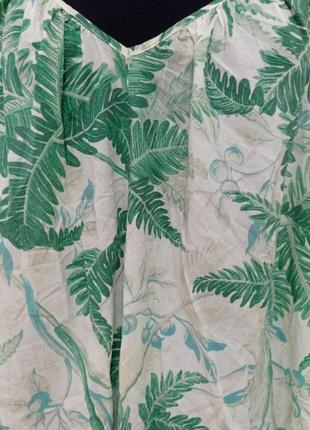 Стильний оверсайз сарафан /сукня тропічний принт, котон трапеція, батальний3 фото