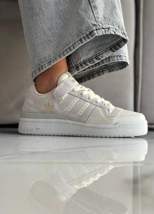 Женские кроссовки adidas forum cream grey #адидас
