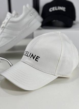Кепка бейсболка белая брендовая в стиле селин celine