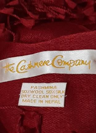The cashmere company пашмина шерсть + шелк палантин, крупный шарф made in nepal3 фото