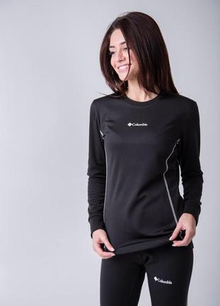 Термобелье женское columbia черная на флисе комплект зимнее белье до -32°с1 фото