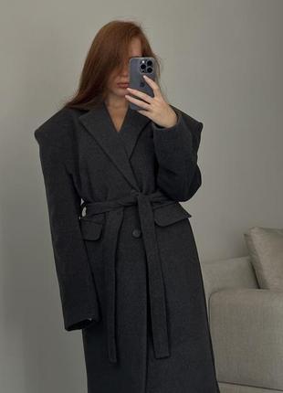 Длинное брендовое пальто серое. zara  massimo dutti guess mango3 фото