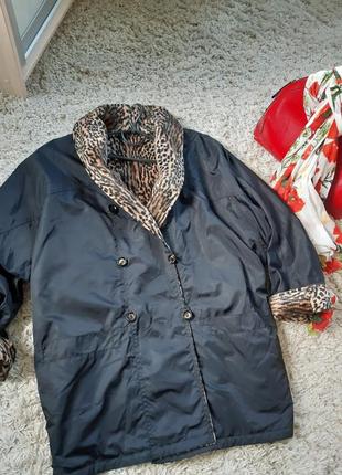 Актуальная двухсторонняя винтажная куртка с анималистическим принтом ,express clothing,  p. 42-445 фото