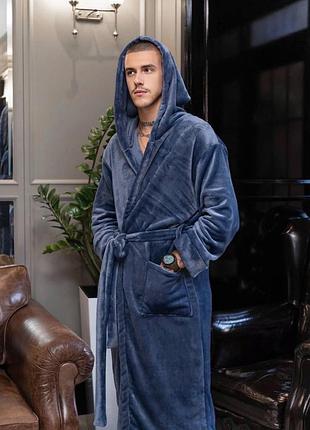 Чоловічий теплий м'який халат, зима, осінь