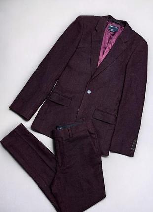 Теплый костюм бордового цвета с шерстью asos