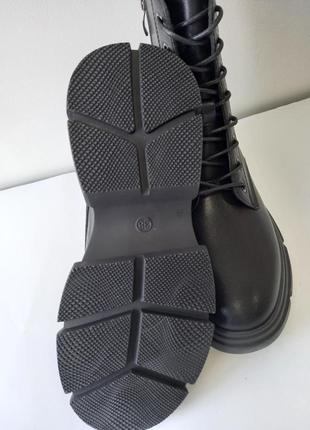 Ботинки женские кожаные черные демисезонные осень7 фото