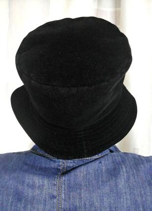 Вельветовая шляпка с твидовыми отворотами3 фото